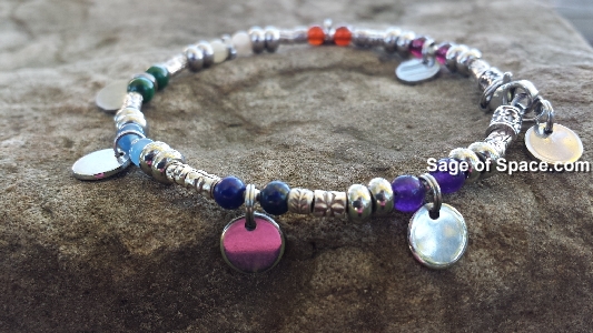 Silver 7 Chakra Bracelet Gypsy Boho Coins