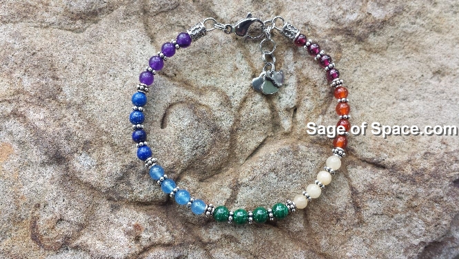 seven chakra bracelet sterling silver