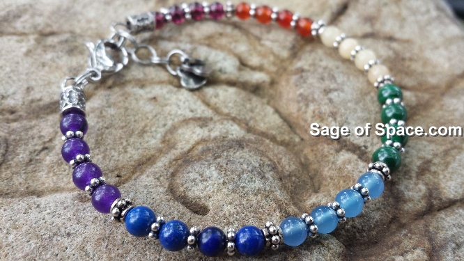 chakra bracelet small beads dainty Sterling Silver 925