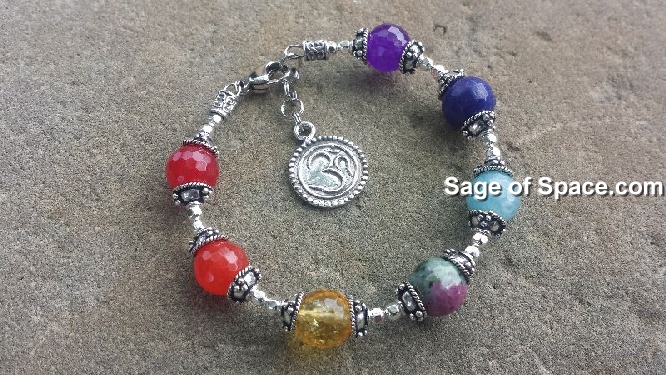 7 Chakra Bracelet faceted stones