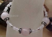 Heart Chakra Bracelet in Sterling Silver 925 & Rose Quartz Crystal