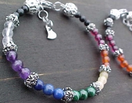 7 Chakra Bracelet made to your size; for chakra activation and balancing.