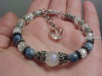 Rainbow Moonstone Infinity Bracelet - Wiccan Triple Goddess