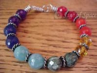 7 Chakra Bracelet with Seraphinite and Aquamarine