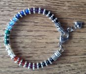 7 Chakra Bracelet - small & dainty with heart charm