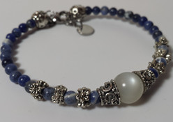 Hecate Bracelet in Rainbow Moonstone for Wiccans, Witches, Pagans, Wishing, & Wishes